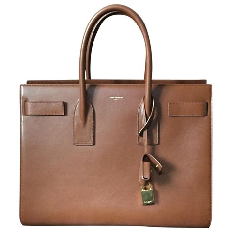 brown ysl handbag|ysl brown leather bag.